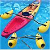 VSAQLNWZ Stabilizzatore a Braccio per Kayak, Doppia Valvola Kayak Inflatable Outrigger Stabilizzatore, Montaggio Rapido Kit Stabilizzatore Gonfiabile per Canoa per Kayak E Barche con Fori,Yellow