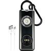 Genérico Clacson per orso ricaricabile, fischietto elettronico ricaricabile da 130 dB, tromba per spaventare orsi con luce stroboscopica a LED, per escursionismo, ciclismo, pesca, campeggio, sopravvivenza