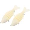 MAGICLULU Esca Artificiale la Pesca 10 Cm 7 Sezioni Non Verniciata Beige 2 Nuoto Realistico e Salata, da Pesca Simulate Leggere per Pescatori