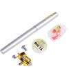 Smarbettiy Kit di canna da pesca telescopica portatile, 1 m, con mulinello e lenza, ultra compatta, in fibra di carbonio, leggera, 140 g, 20 cm, ripiegata, 97 cm, estesa, 6 colori (Y4516 argento)
