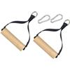 FytStycale 2 Pezzi Maniglia Allenamento Impugnatura Legno Universale Attacco Moschettone Accessorio Cable Machine Banda Elastici Adatta a Palestra Casa
