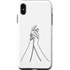 one line art one line drawing line penci Custodia per iPhone XS Max Linea Continua: Mani in Armonia