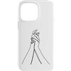 one line art one line drawing line penci Custodia per iPhone 14 Pro Max Linea Continua: Mani in Armonia