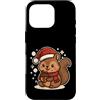 squirrel winter santa hat acorn winter l Custodia per iPhone 16 Pro Simpatico scoiattolo invernale con cappello da Babbo Natale