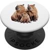 Capybaras Animal Lover PS Capibara Famiglia Schizzo Disegno Arte. PopSockets PopGrip Adesivo