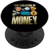 Detti di Bitcoin per i commercianti Evolution Of Money Bitcoin Piano B Criptovaluta BTC Hodl PopSockets PopGrip Adesivo