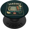 Retro Sardine Tin Evenings Sardine In Olio Di Oliva Frutti Di Mare Amante Pesce Retro Tin PopSockets PopGrip Adesivo
