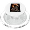 Eclipse Wolf Celestial Moon Phases Tee Lupo che ulula alla luna Total Solar Eclipse Alpha Mountain PopSockets PopGrip per MagSafe