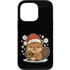 beaver winter santa hat cute animal snow Custodia per iPhone 13 Pro Simpatico castoro invernale con cappello da Babbo Natale
