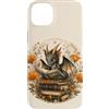 Cute Cottagecore Dragons with Books Desi Custodia per iPhone 14 Plus Dragon Reader Book Lover Fantasy, simpatica creatura floreale
