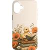 Duckling Book Garden Custodia per iPhone 16 Plus Anatroccolo Lettura Libri Floral Cottagecore Book Lover