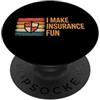 Retro Vintage Insurance Broker Distresse Agente assicurativo divertente dicendo che faccio l'assicurazione divertente PopSockets PopGrip Adesivo