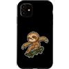 sloth skate chill board cute animal cart Custodia per iPhone 11 Sloth Skate Retro Freddo Cartone animato