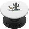 Western Desert Vibes - Gifts & Apparel C Roadrunner Uccello Deserto Saguaro Cactus Arizona Vintage PopSockets PopGrip Adesivo