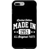 Born in Year Retro Style Custodia per iPhone 7 Plus/8 Plus Vintage Made In 1951 Edizione Limitata Parti Originali Scuro