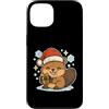 beaver winter santa hat cute animal snow Custodia per iPhone 13 Simpatico castoro invernale con cappello da Babbo Natale