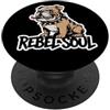 funny bulldog art Rebel Soul Bulldog, grafica punk, bulldog duro PopSockets PopGrip Adesivo