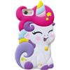 wifantien Custodia morbida 3D a forma di unicorno per iPhone SE 2022/2020, 3D, carino, stile cartone animato, alla moda, unicorno, cavallo, bambini, ragazze, donne, custodia in morbido silicone per iPhone SE