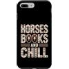 Equestrian Reading Horses Lovers Custodia per iPhone 7 Plus/8 Plus Cavalli Libri E Chill Equestre Lettura Amante