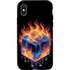 Cool Ice Outfit Custodia per iPhone X/XS Cubo freddo con ghiaccio e fuoco costume per un look fresco