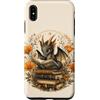 Cute Cottagecore Dragons with Books Desi Custodia per iPhone XS Max Dragon Reader Book Lover Fantasy, simpatica creatura floreale