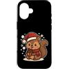 squirrel winter santa hat acorn winter l Custodia per iPhone 16 Simpatico scoiattolo invernale con cappello da Babbo Natale