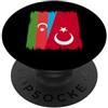 Republic of Türkiye Designs Turkey Flag Bandiera della Turchia Azerbaigian Azerbaigian Radici turche PopSockets PopGrip Adesivo