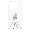 one line art one line drawing line penci Custodia per iPhone 15 Pro Linea Continua: Mani in Armonia