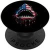 Paint Dripping Patriotic 4th of July US Megalodon - Squalo gigante bandiera americana USA gocciolamento graffiti amante PopSockets PopGrip Adesivo