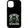 Alpha Wolf Sigma Moon Greek Alpha Wolf S Custodia per iPhone 12/12 Pro Nascondi tua moglie The Alpha is Here Wolf Maschio Werwolf Meme
