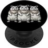 Cool 3 Hip Hop Trio Street Gold Chain Fu Hamster Rap Old School Retro Streetwear 80s 90s Tre PopSockets PopGrip Adesivo