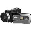 LLOOPK Videocamera, Fotocamera digitale 48MP 4K for fotografia Vlog Video Videocamera Live Stream Webcam con messa a fuoco automatica(64G SD Card)