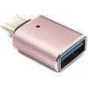 System-S Adattatore USB 3.1 tipo C maschio a 3.0 A femmina con spia luminosa 5 Gbps 100 W in rosa