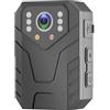 OPFVUJIKX Fotocamera corporea, 8/128G 4K Mini Body Camera Full HD 1080P 2 pollici IPS Touch Screen Visione notturna Videoregistratore Guardia di sicurezza Corpo polizia Cam per la Sicurezza, il Lavoro(128G)