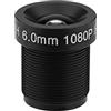 JOSSIS Richer-R Obiettivo della Fotocamera CCTV 6mm,2 Milioni di Pixel Obiettivo di Sicurezza IR con Protezione di 24 Ore con Visione a 58 °
