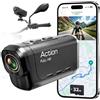 Tiantianle Dash Cam Moto 4K+1080P, Doppia Action Cam Moto, Impermeabile IP65, Autonomia di 6 ore, Telecamera Moto con WiFi GPS, Telecamera Casco Moto con HDR Per Ciclismo & All'aperto