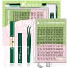 KEYYOU LASH Fairy Venus Lash Clusters Kit di Estensioni Ciglia Manga D Curl 120pcs Wispy Nastro Naturale invisibile Kit Ciglia Kit Ciglia con Impermeabile Fai da te (Venus Kit-D-8-16MIX)