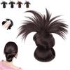 Generic Parrucca con chignon con clip, con clip, aumenta facilmente il volume dei capelli, aspetto naturale, chignon per capelli morbidi, da indossare tutti i giorni (marrone nero)