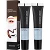 Grgowe 2PC Crema Sopracciglia Peel Off, Tattoo EyebrowCream per Sopracciglia di Colore Semi-permanente, Tinta Impermeabile per Sopracciglia, Trucco Impermeabile a Lunga Durata (Black)