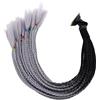 Kodxylytix 55 cm capelli casco treccia sfumato coda di cavallo per moto nero grigio nero grigio