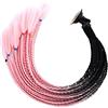 Kodxylytix 55 cm capelli casco treccia sfumato coda di cavallo per moto nero rosa