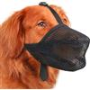 Norhogo Museruola per cani con rete arrotondata, traspirante, per cani di taglia piccola, media e grande, protezione regolabile per mordere e masticare, XL