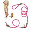 Axroad Mall Guinzaglio per Cani a Mani Libere, Corda Doppia, 1,2 cm, Nylon Riflettente, Rosa, Per Cani di Piccola e Media Taglia