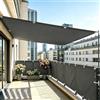 DSRDRFG Frangivisto Balcone Protezione Privacy 50x200cm Impermeabile Anti-UV con Occhielli e Fascetta Recinzione Copertura per Ringhiera Balcone Esterno Terrazza Giardino, Grigio scuro