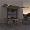 Gecheer Tenda Automatica Sensore e LED 500x300 cm Gialla Bianca,Tenda,da Sole,Retrattile,Tenda da Sole per Balcone,Esterno,Patio,Tenda Balcone,Tenda Esterno Sole,Tenda da Sole a Muro,P3068953