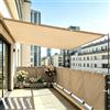 DSRDRFG Tenda a Vela Parasole 6x6.5M Vele Parasole da Giardino, Impermeabile Protezione UV 95% Rete Ombreggiante per Esterno, Giardino, Terrazzo, Balcone, Campeggio, Giallo Sabbia