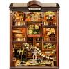 BATTREVO diy book nook-Museo dei fossili-mit LED Licht Bookshelf Decor,DIY 3D Puppenhaus Holz-Puzzle,bastelset erwachsene