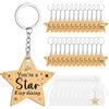 CSYY 24 portachiavi a forma di stella che abbandona la scuola, per la fine del semestre, regalo per insegnante a alunno che lascia sei una stella, regalo di fine trimestre per bambini, gettone in legno