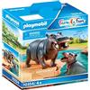 PLAYMOBIL Family Fun 70354, Ippopotamo con Cucciolo, dai 4 Anni