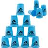 AMJKEJI 12 pezzi Quick Stack Cup Sport impilabili per giochi di sfida Competition impilabili per allenamento, reattività rapida (blu)